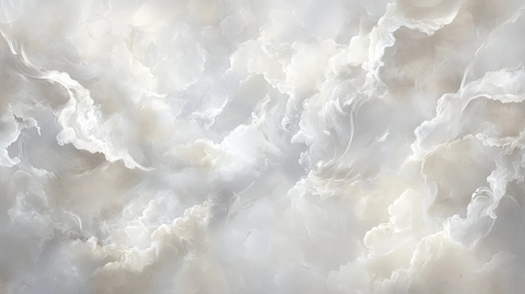 银白云雾轻柔飘动