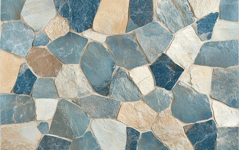 蓝色米色石材马赛克