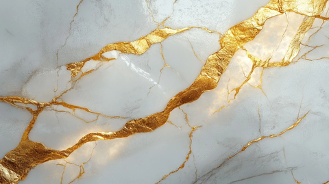 光滑白石金色纹理表面