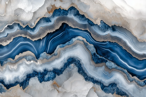 蓝白银灰玛瑙艺术