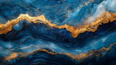 蓝色金色调大理石纹理