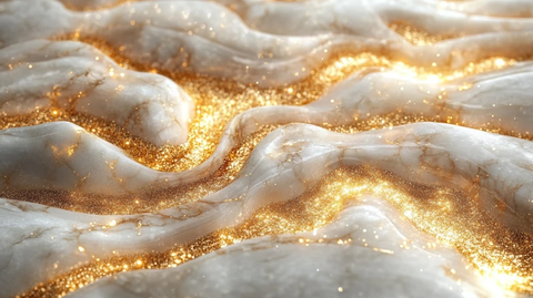 金粉与白大理石组合