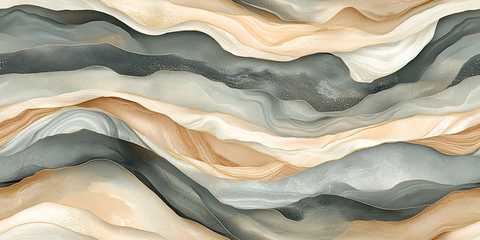 灰褐青条纹抽象水彩画