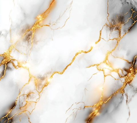 大理石纹理与金色边框