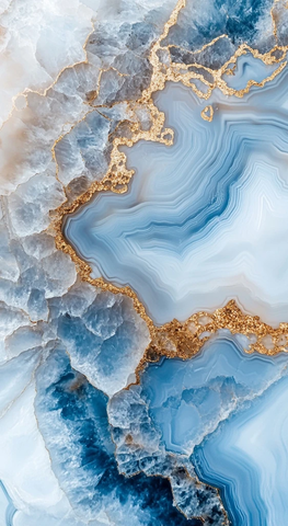 白蓝玛瑙金纹特写