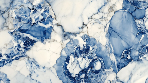 蓝白瓷器与大理石纹样