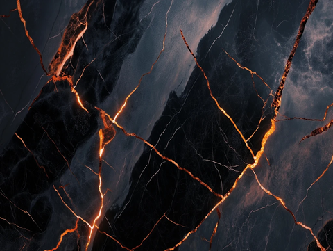 黑灰大理石裂纹金边