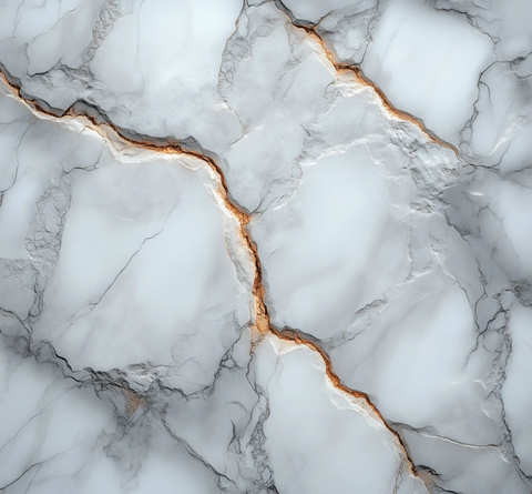 白色卡拉卡塔大理石台面裂纹