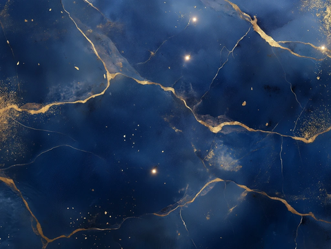 蓝宝石底纹金箔点缀