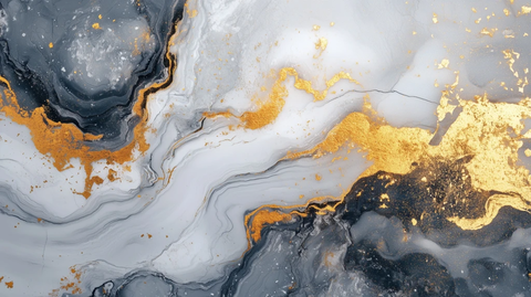 白色大理石镶嵌金箔