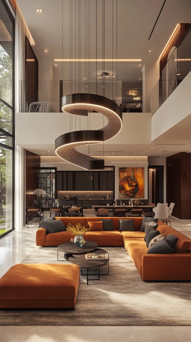 双层挑高客厅沙发座椅