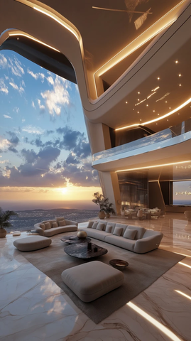 未来塔楼客厅全景视野