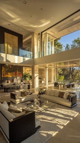 豪华客厅真皮沙发水晶吊灯