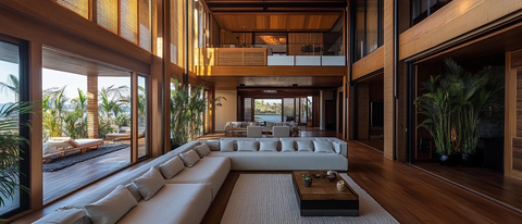 竹木材质豪华室内景观