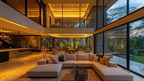 现代设计客厅温暖灯光