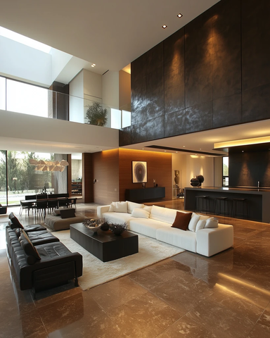 高天花板开放式现代客厅