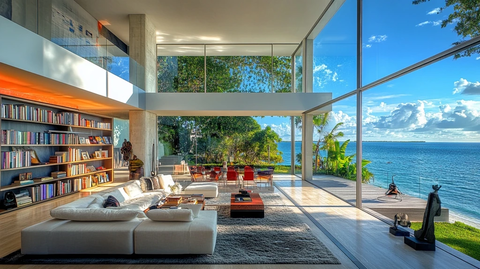 海洋景观悬臂书架豪宅