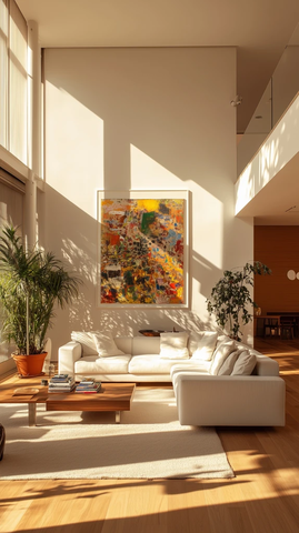 木地板白沙发现代客厅