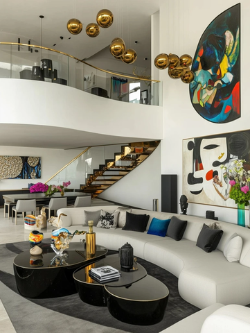 双高天花板现代客厅设计