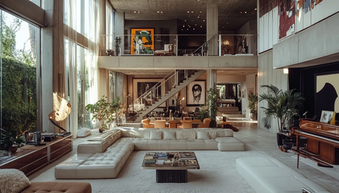 高天花板豪华天鹅绒公寓