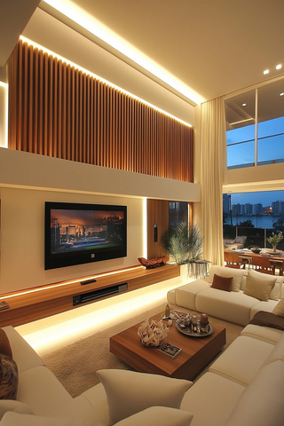 电视墙木板客厅设计