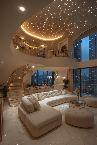 豪华别墅客厅星空天花板