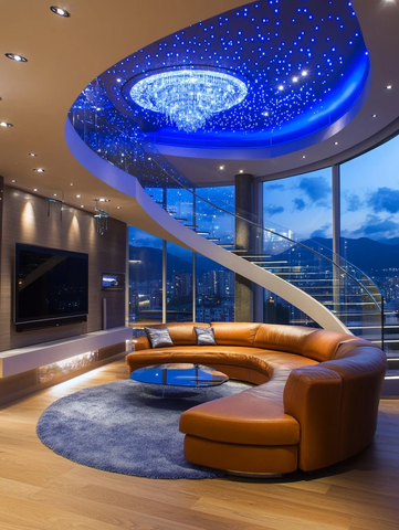 半圆形客厅观察层设计