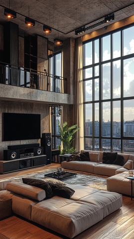 宽敞客厅高科技家具布局