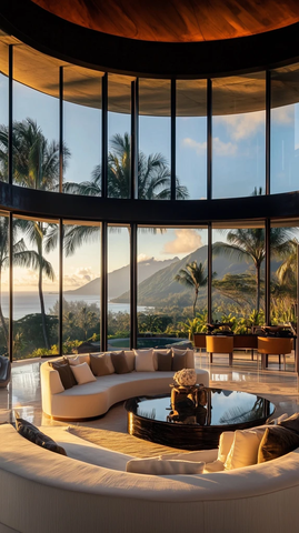 圆形玻璃豪宅休闲区