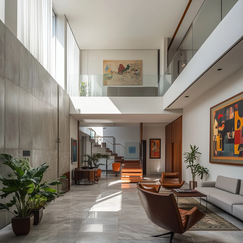 现代家居内部铝制窗框