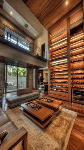 现代家居室内雪茄酒窖