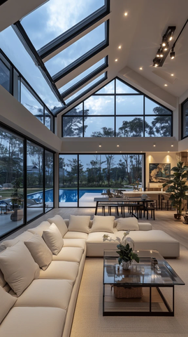 全景玻璃天顶别墅客厅