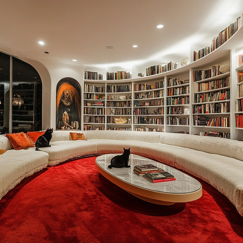 红地毯书架猫沙发
