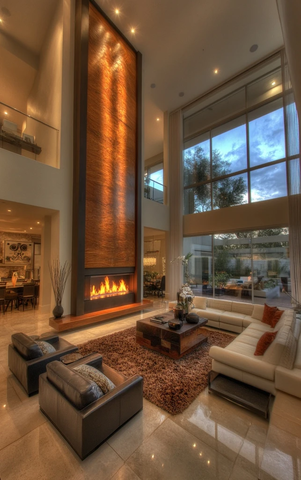 高墙火炉现代住宅