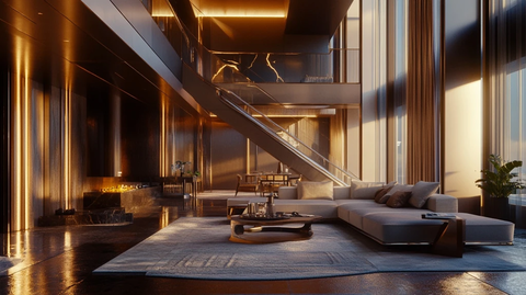 顶层公寓客厅空旷布局