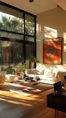 木地板白沙发现代客厅