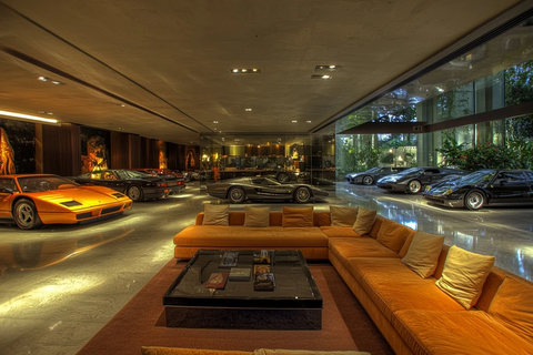 车库展厅休闲吧台布局