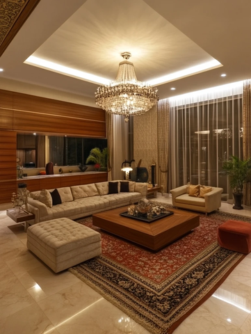 印度客厅夜间布局