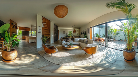 鱼眼镜头下的客厅自然光景