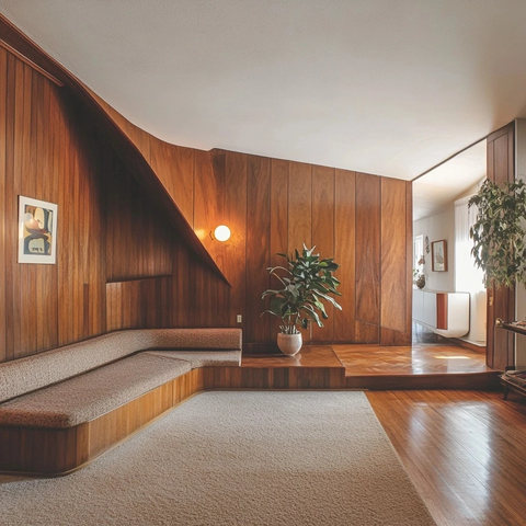 木板墙角地毯设计