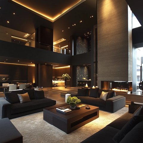 深色主题客厅设计
