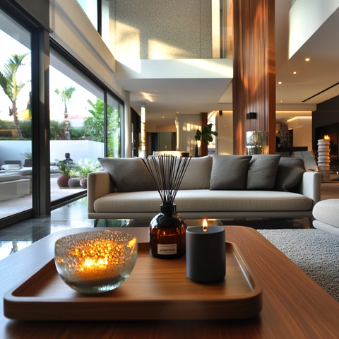 高天花板现代客厅咖啡桌