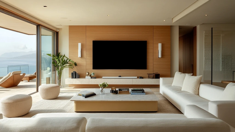 现代客厅电视墙木质装饰