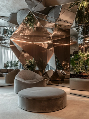 镜面天花板瑜伽休息室