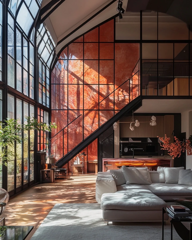 彩色玻璃几何空间