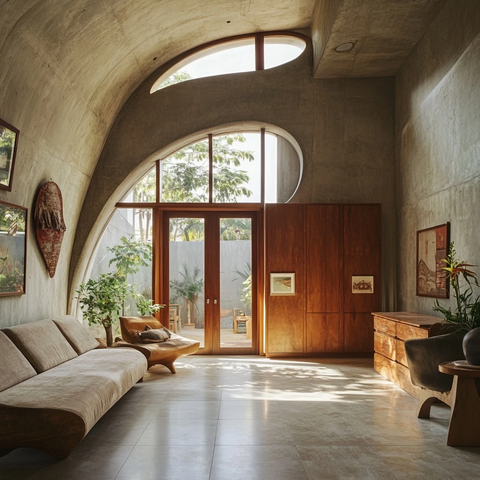 客厅家具储藏柜曲线窗