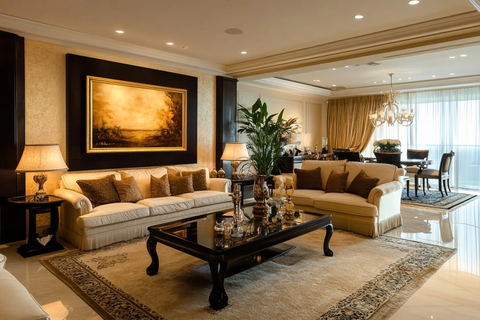 深色客厅壁画设计