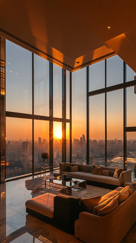 全景落地窗阳台休闲区