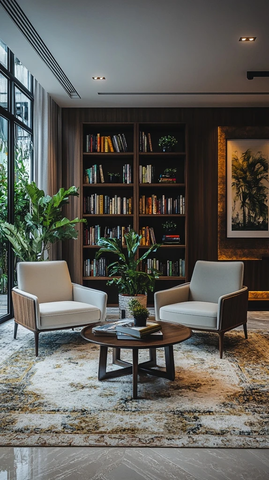 阅读角书架地毯座椅灯饰