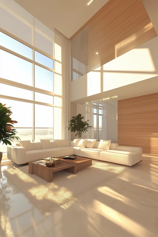 木质客厅阳光温暖